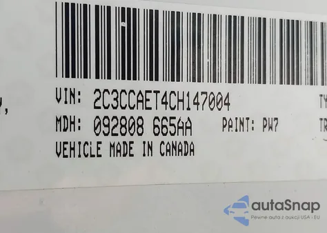 2012 Chrysler 300C from USA, damaged, VIN 2C3CCAET4CH147004